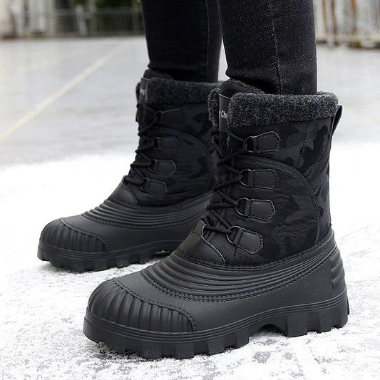 Men’s Heavy-Duty Winter Footwear, Labor Day Camping, Waterproof Faux Fur, Skiing Ready, Comfortable for Hiking