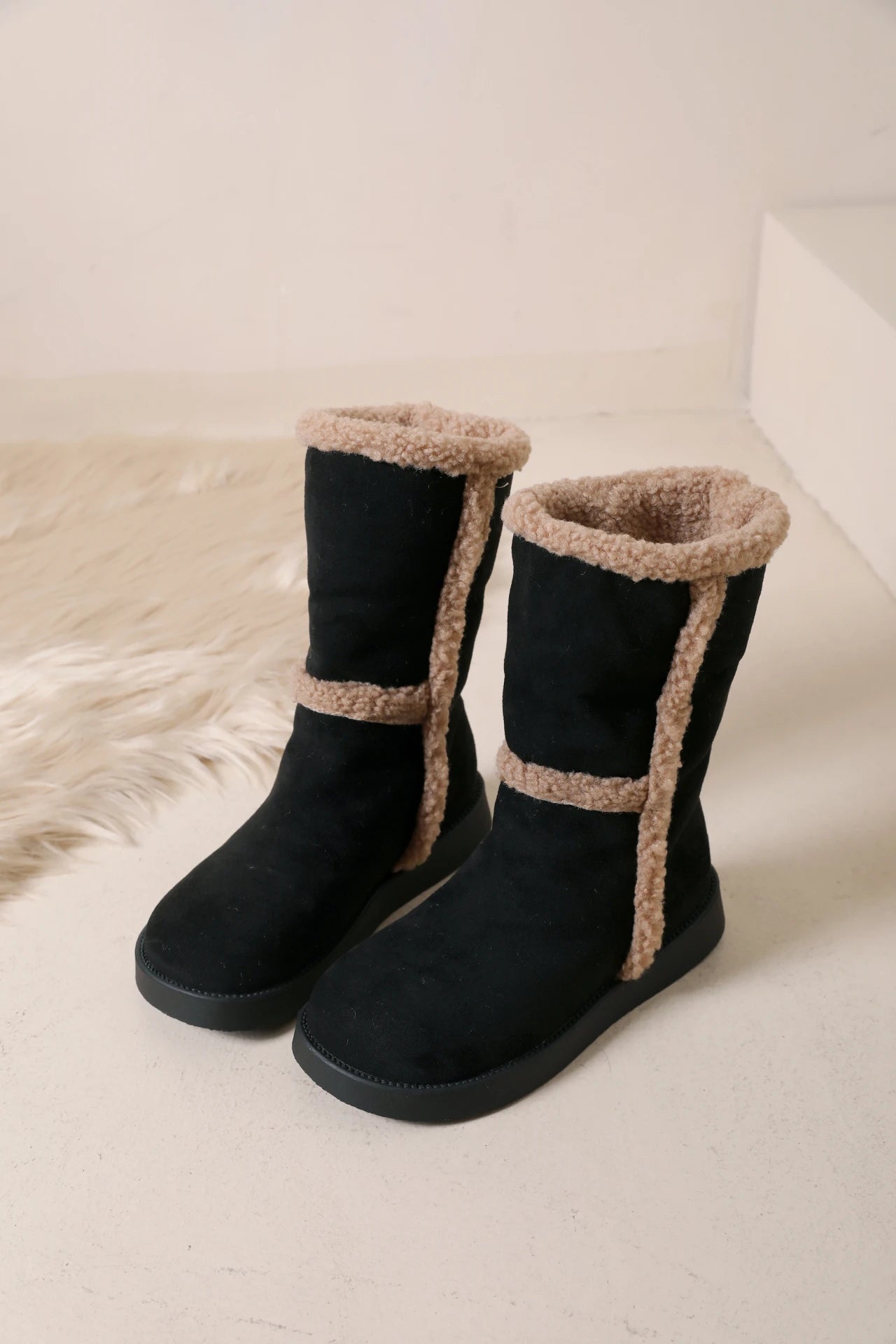 Lolita Boots Round Toe Plush Sexy Thigh High Heels High Sexy Boots-Women Winter Footwear Shoes Australia Elegant Fur Over-the-K
