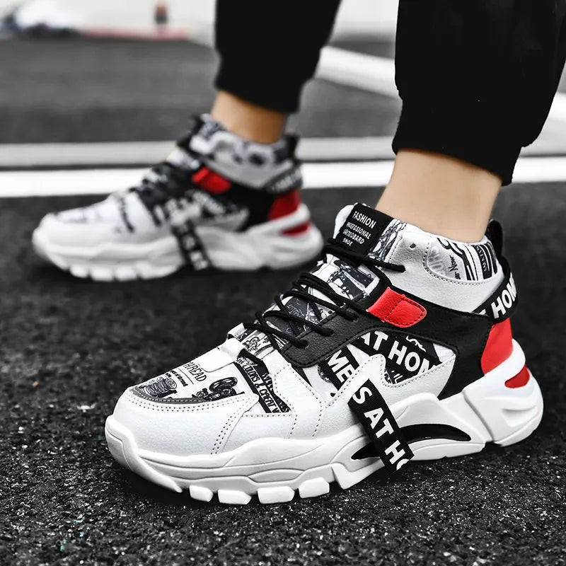 Hot Sale Fashion Letter Printrd Men's High-top Sneakers Comfy Platform Sneakers Unisex Casual Sneakers for Men zapatillas hombre