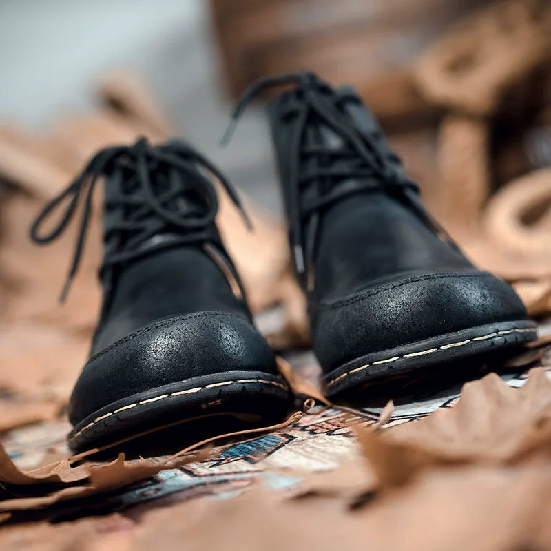 Autumn winter shoes Western cowboy boots Men Non-slip leather boots Male Ankle boots Wear resistant Male shoes adult footwear