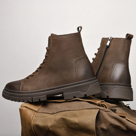 Men'sOutdoor Hiking Shoes,Hiking Travel Camping Leather Boots,All-season Leather Ankle Boots,Men's Casual Boots,Retro Work Boots