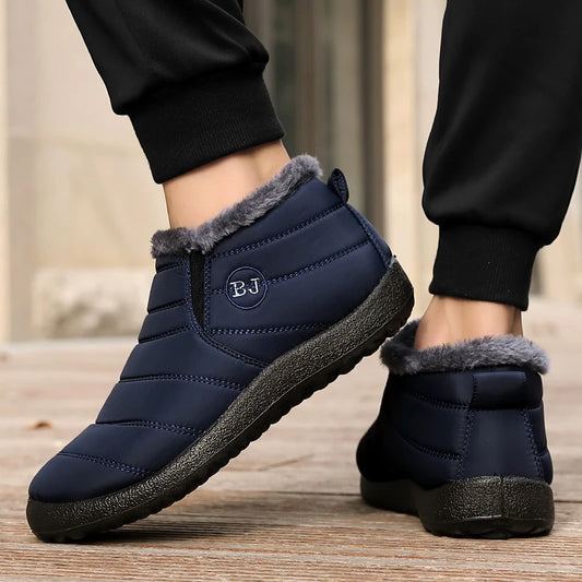 Snow Warm Boots Men Outdoor Sneakers Winter Men's Slip On Man Shoes Unisex Ankle Boots Waterproof Men's Work Shoes Footwear