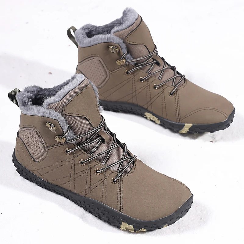 MAEDEF Men's Hiking Boots Winter Thermal Anti Slip Trekking Shoes Mountaineering Boots Warm Outdoor Adventure Hiking Footwear
